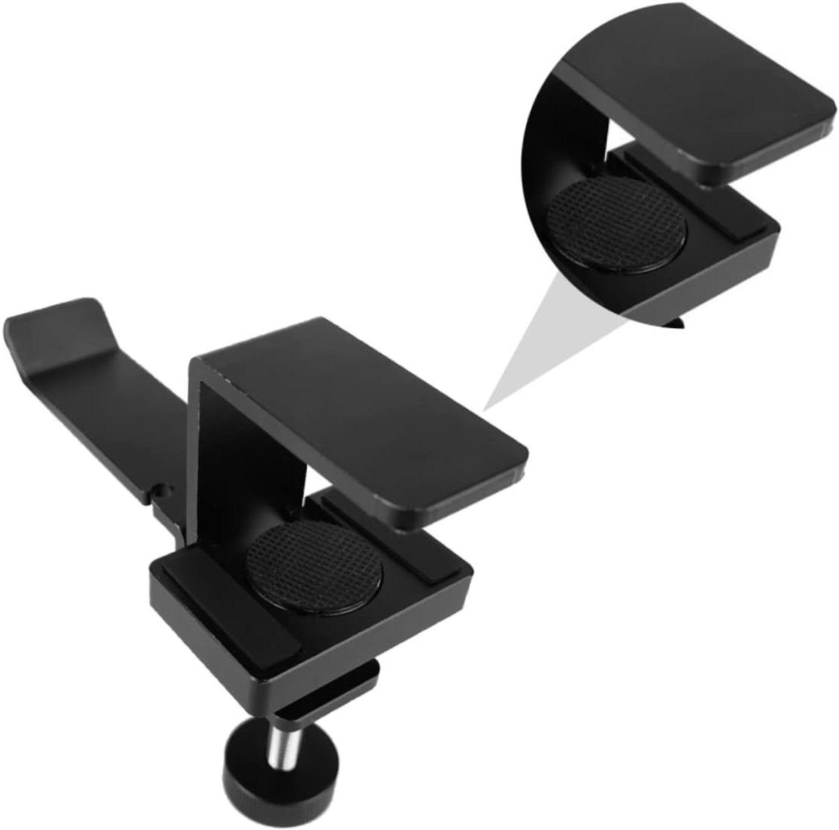 Hoofdtelefoonhanger - Bureauhaak - Opbergen Koptelefoon - Gebogen Ontwerp - 14.4 cm - Zwart