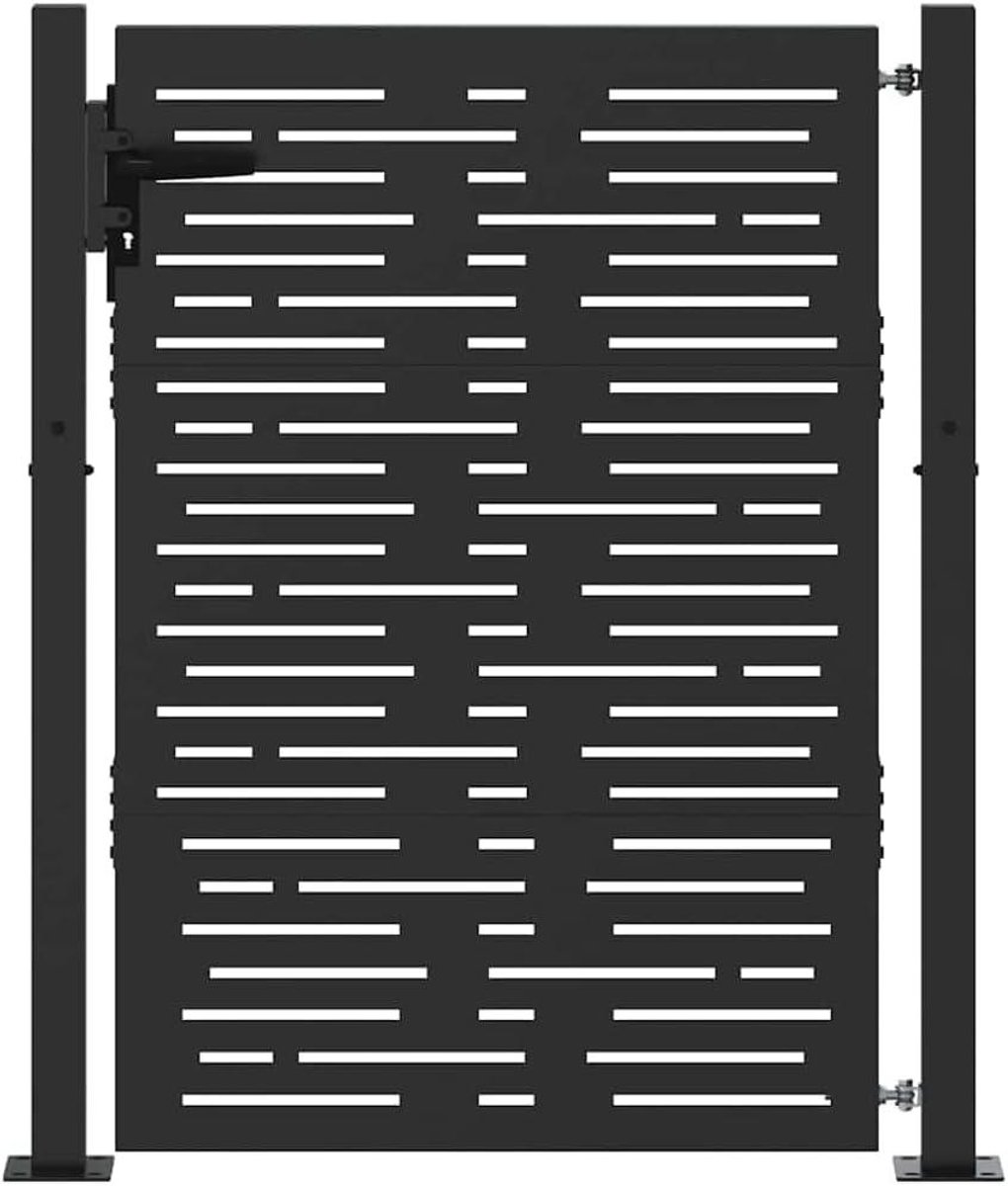 Tuinpoort Staal - Buitenhek - Tuin Afschermen - Lasergesneden Design - 110 x 130 cm - Zwar