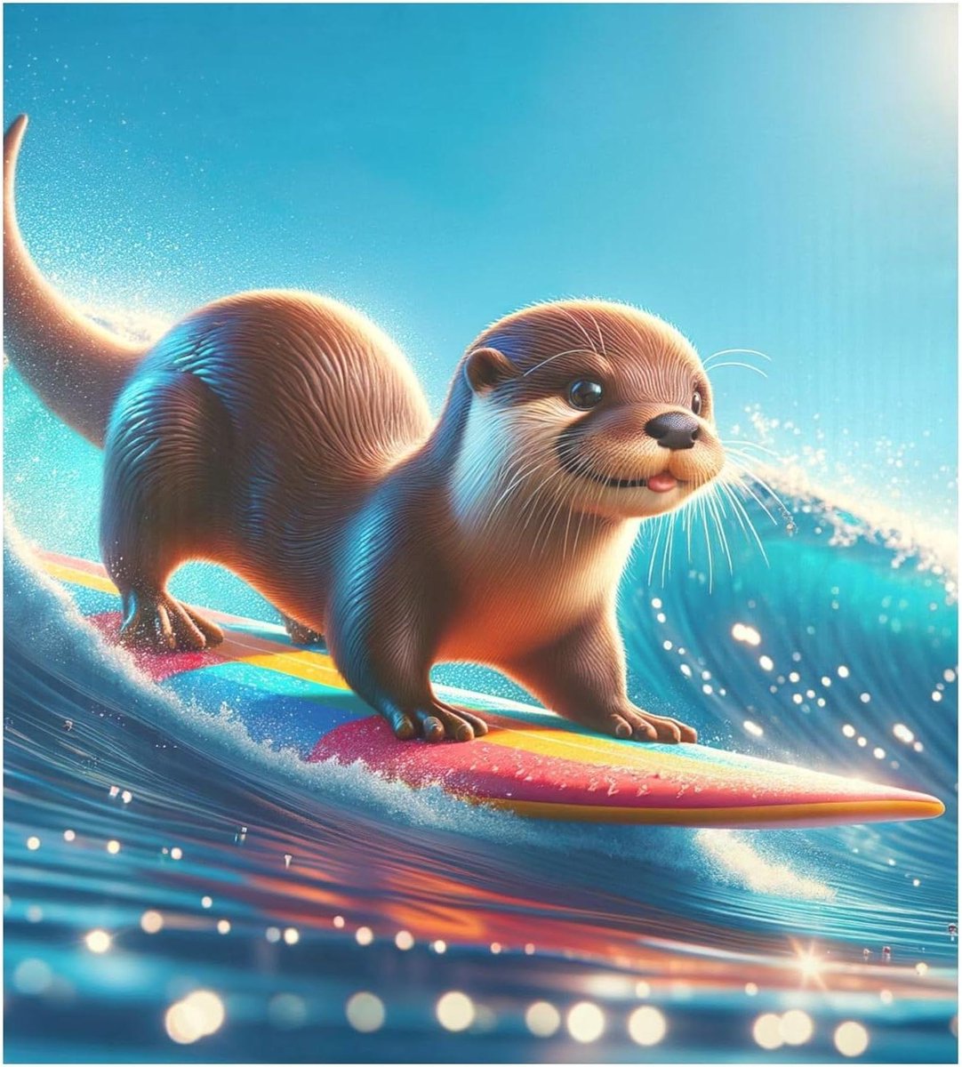 Vaatwasser Magneet Keuken Decor Keuken Opvrolijken Krasbestendige Laag 58 x 66 cm Otter Surfen
