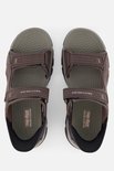 Bruine Skechers Slip-Ins sandalen met klittenbandsluiting en perforaties.