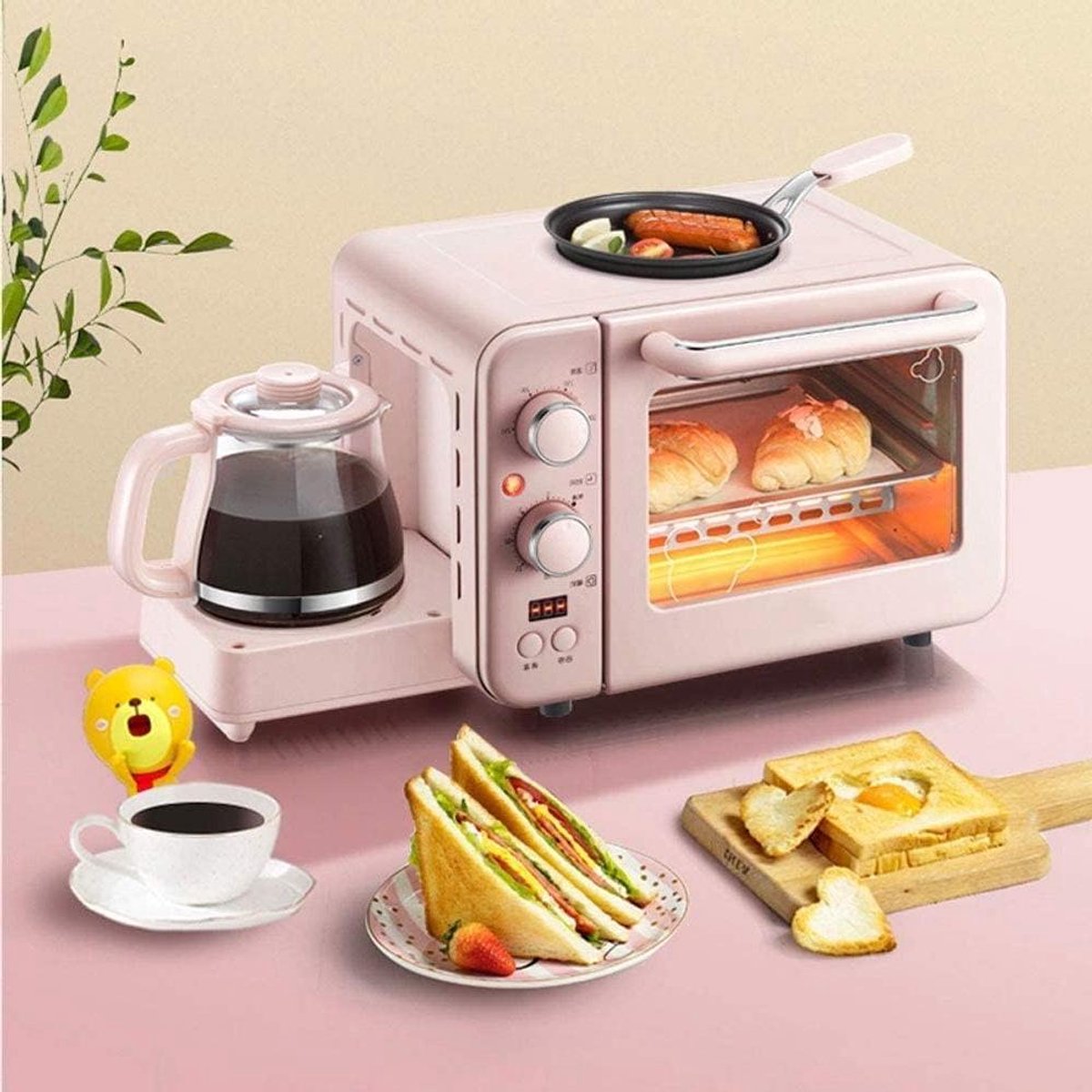 Airfryer Oven Combo - Mini Ovens - Snelle Maaltijden Bereiden - Grote Capaciteit - 12 Inch - Roze