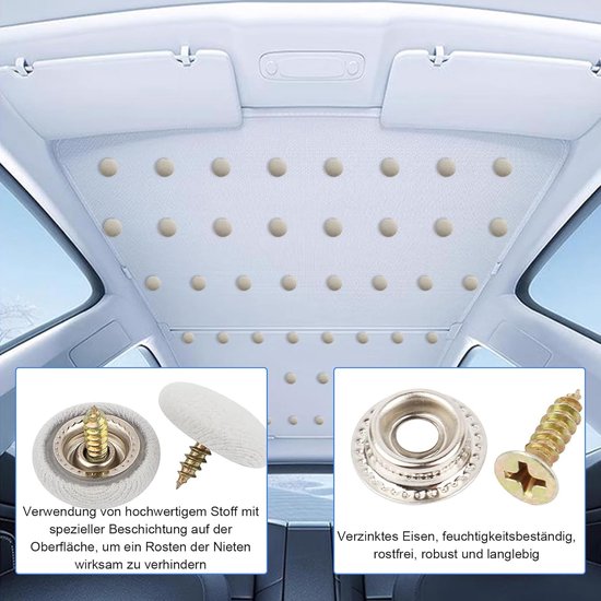 Dakhemel Reparatieset - Auto Interieur - Auto Bekleding Fixeren - Universeel Inzetbaar - 140 Stuks - Grijs — afbeelding 4