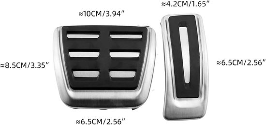 Pedaalhoezen Auto - Gas Rem Covers - Veiliger Rijden - Antislip Oppervlak - Set van 2 - Zilver — afbeelding 3