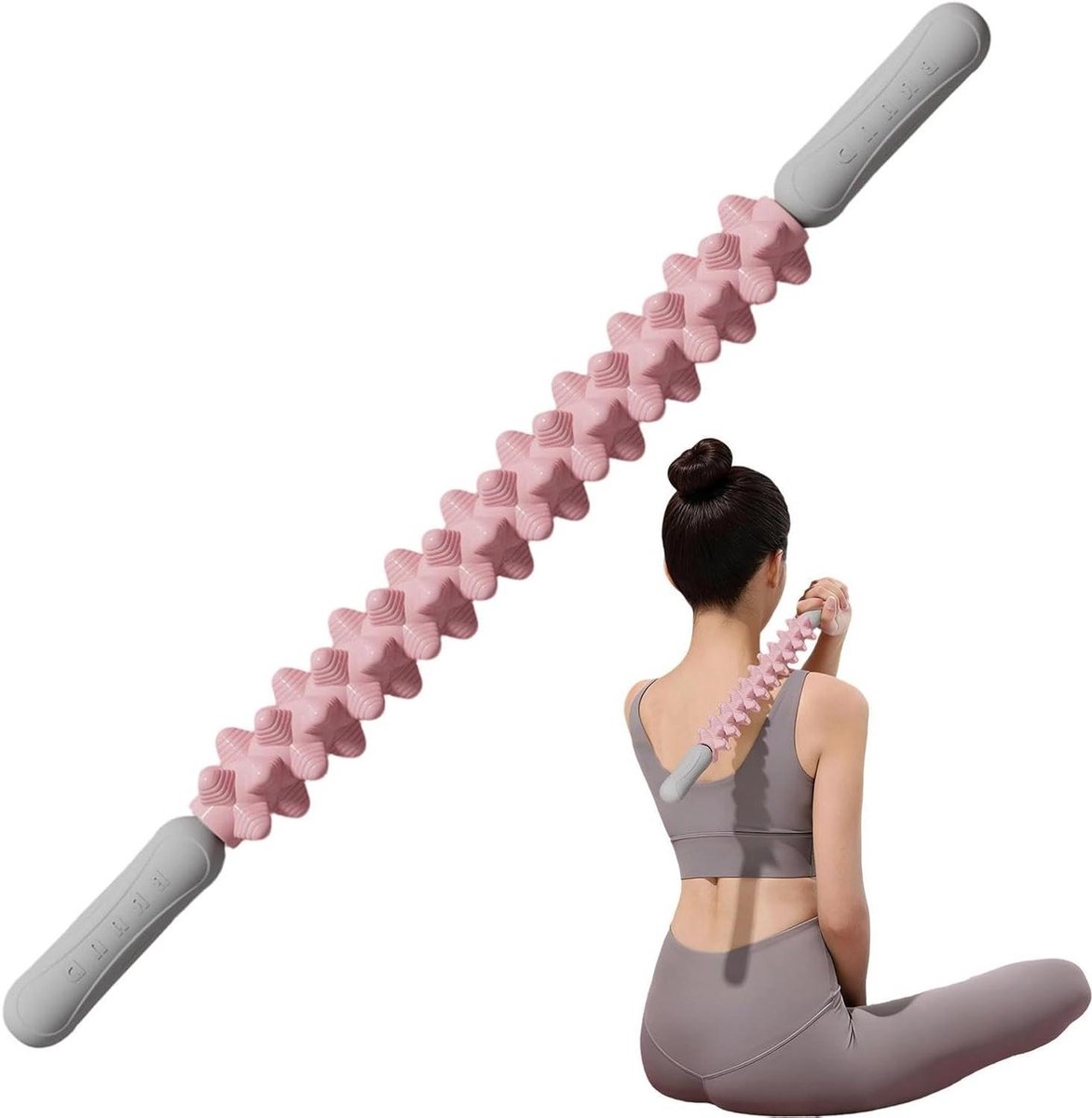 Spierroller - Beenmassager - Spierherstel - Diepe druk - 50 cm - Zwart