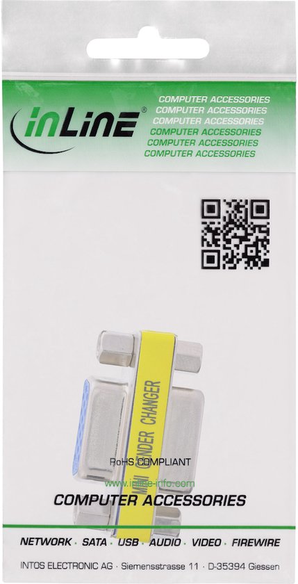 Emballage avec un adaptateur InLine Mini Gender Changer.