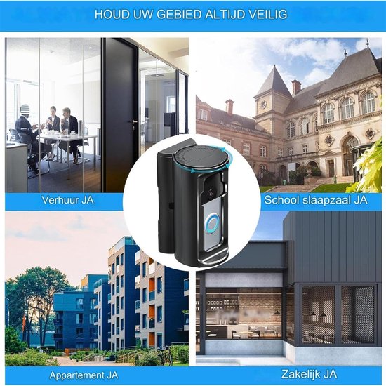 Deurbelmontage zonder boor - Anti-diefstal verstelbare ringbeveiligingsbeugel, weerbestendige deurbelhouder buiten, veilige wandbevestiging voor appartement | Ring-deurbelhouder commercieel — afbeelding 3