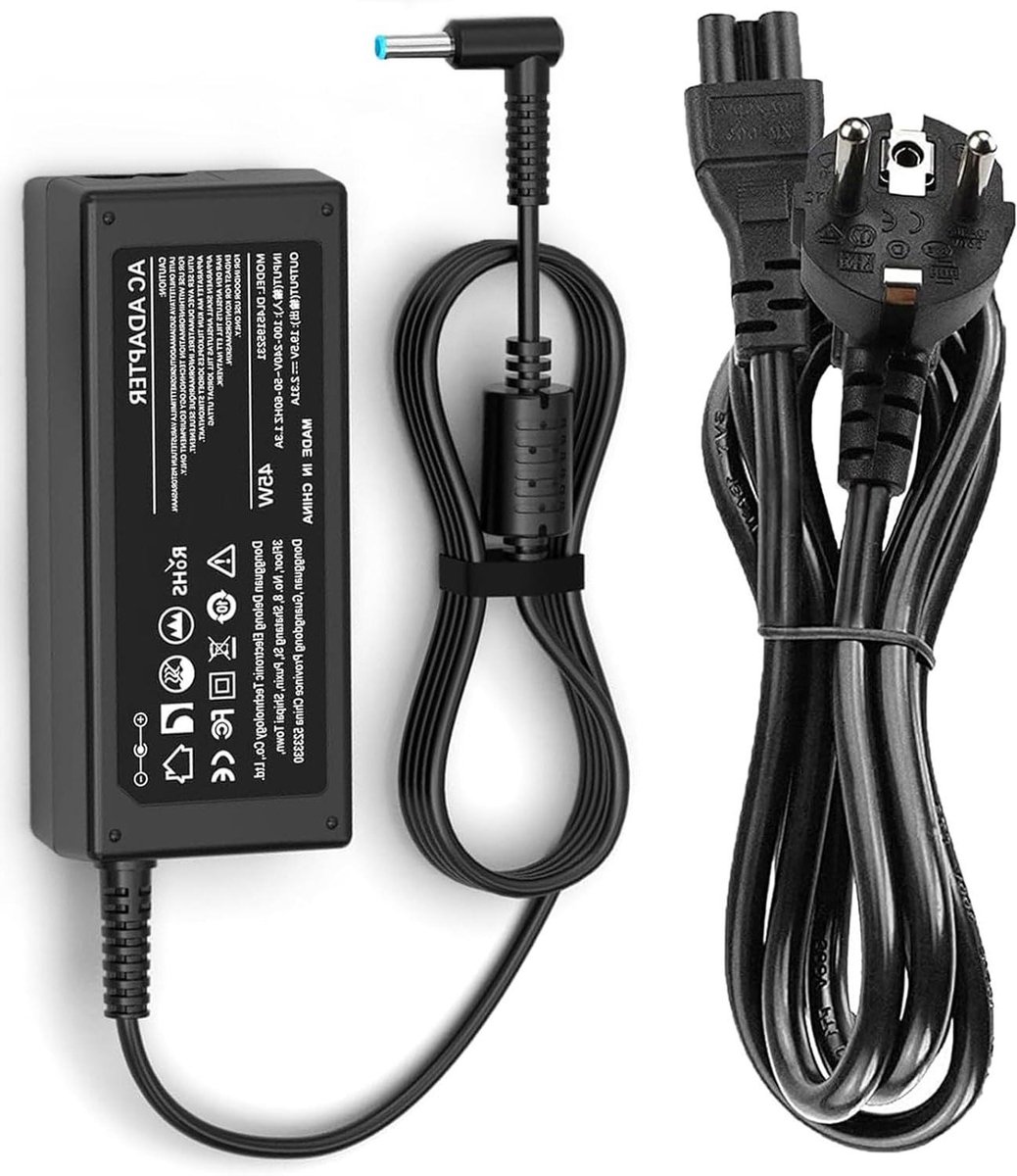 Laptop Oplader - Netvoeding Adapter - Energie Voorziening - 3 Meter Snoer - 45 Watt - Zwart
