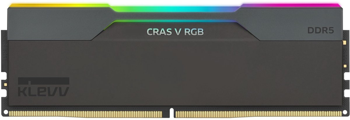KLEVV Cras V RGB 64GB (2x32GB) 6400MHz CL32 INTEL XMP 3.0 – AMD EXPO DDR5 Heatsink Obsidian Zwart Ram (KD5BGUA80-64A320G)