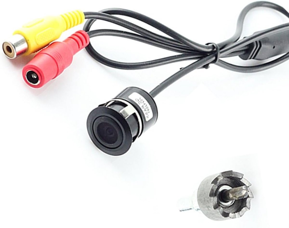 Vooruitrijcamera met schroeven, schokabsorber en universele 18mm rand - Niet-spiegelbeeld zonder parkeersupport en rasterlijnen