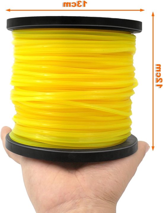 Sterke nylon trimmerdraad 2,4 mm x 100 m - geschikt voor grastrimmers en elektrische trimmers - geel - diagonaal gesneden van Merkloos	 — afbeelding 3