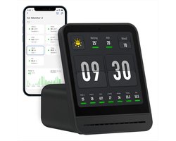 Qingping Air Quality Monitor Gen 2, Air Quality Monitor Indoor Detects PM2.5, CO2, PM10, Noise, Temperature and Humidity, New Upgraded Alarm Clock Function, Air Quality Tester for Bedroom, Smart Home