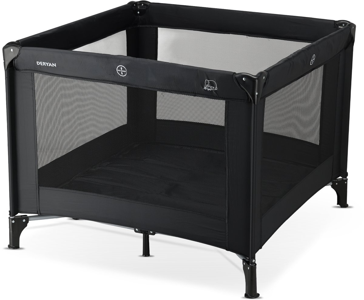 Deryan Kinderbox - Campingbedje - Inklapbare box - 100x100cm - Zwart