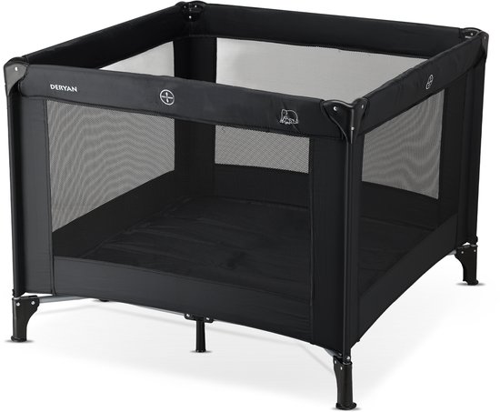 Deryan Kinderbox - Campingbedje - Inklapbare box - 100x100cm - Zwart