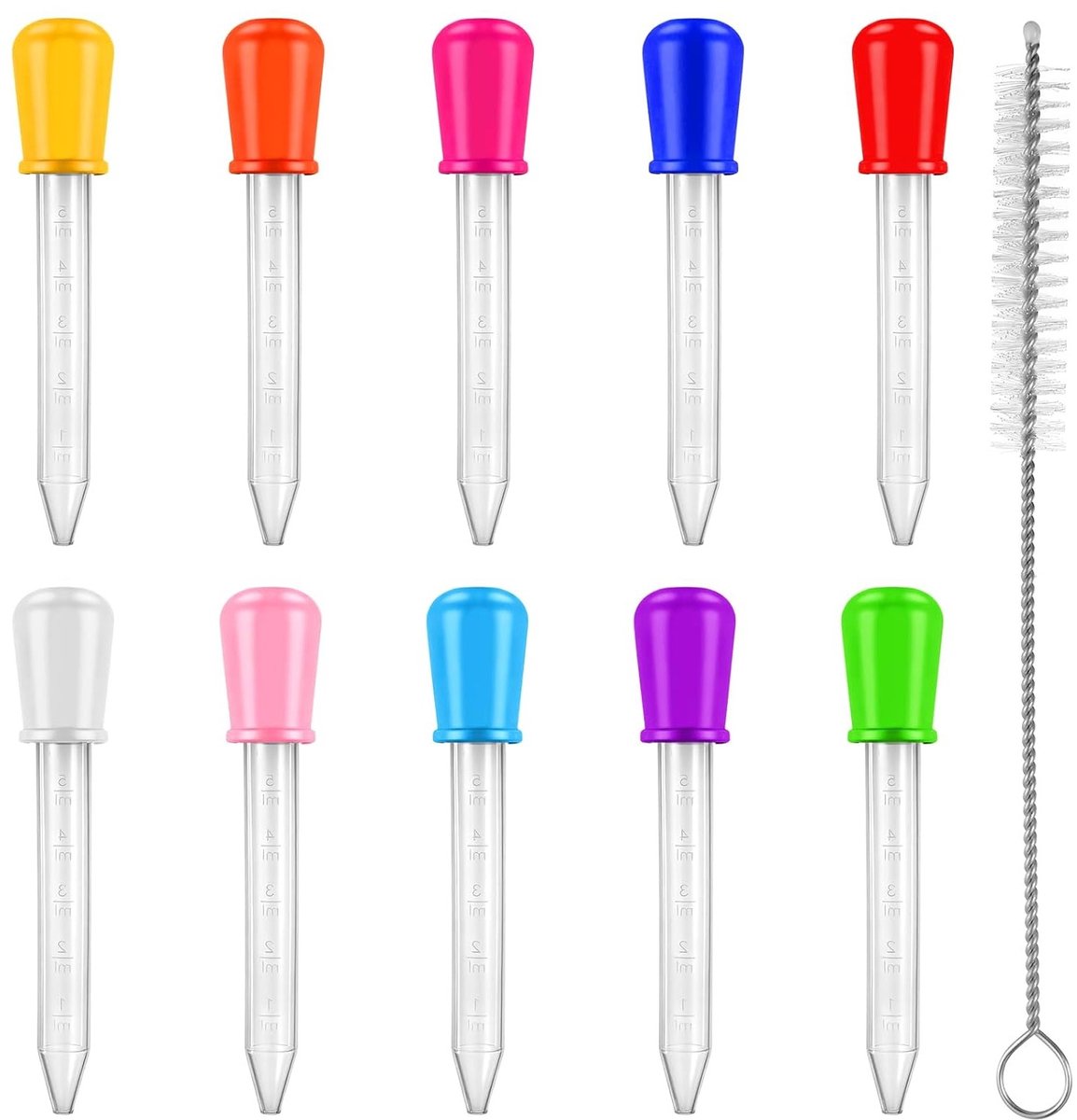 10 Stuks Silicone Pipet 5ml - Transparante Plastic Dripper met Schoonmaakborstel voor DIY, Snoepvormen en Planten