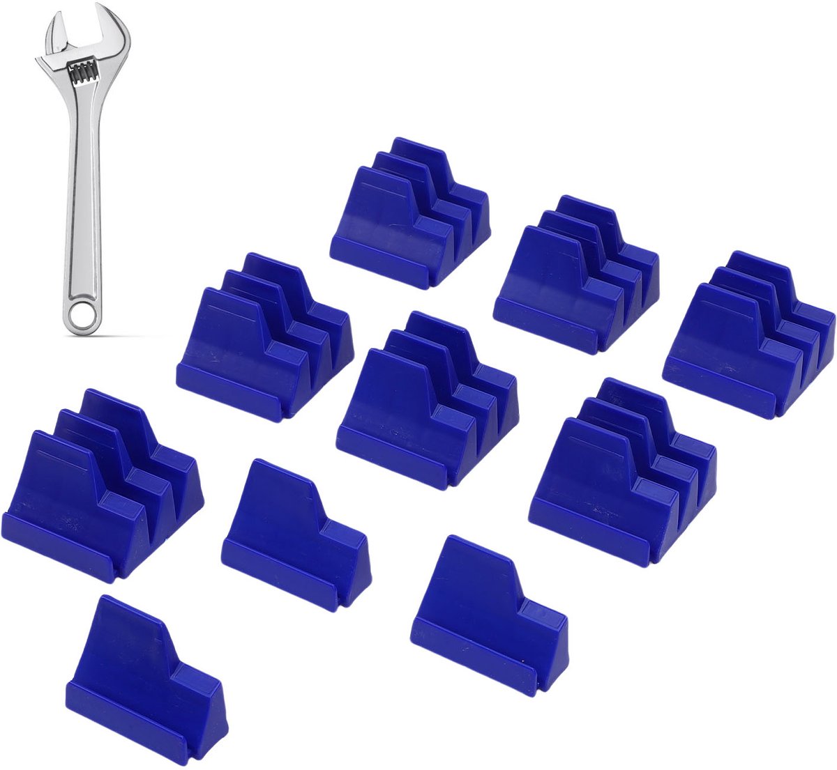 Modulaire Steeksleutel Organizer Set – 10 Delig – Magnetische Sleutelhouder voor 23 Sleutels – Antislip Wrench Organizer – Voor Garage en Gereedschapskist