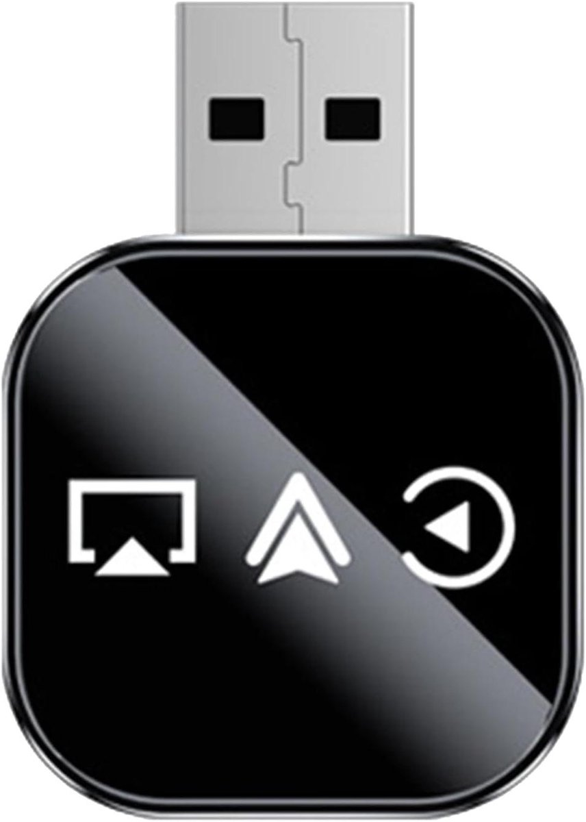 Draadloze Auto Adapter - Plug & Play Dongle - Scherm Spiegelen - Automatische Herverbinding - Compact Formaat - Zwart