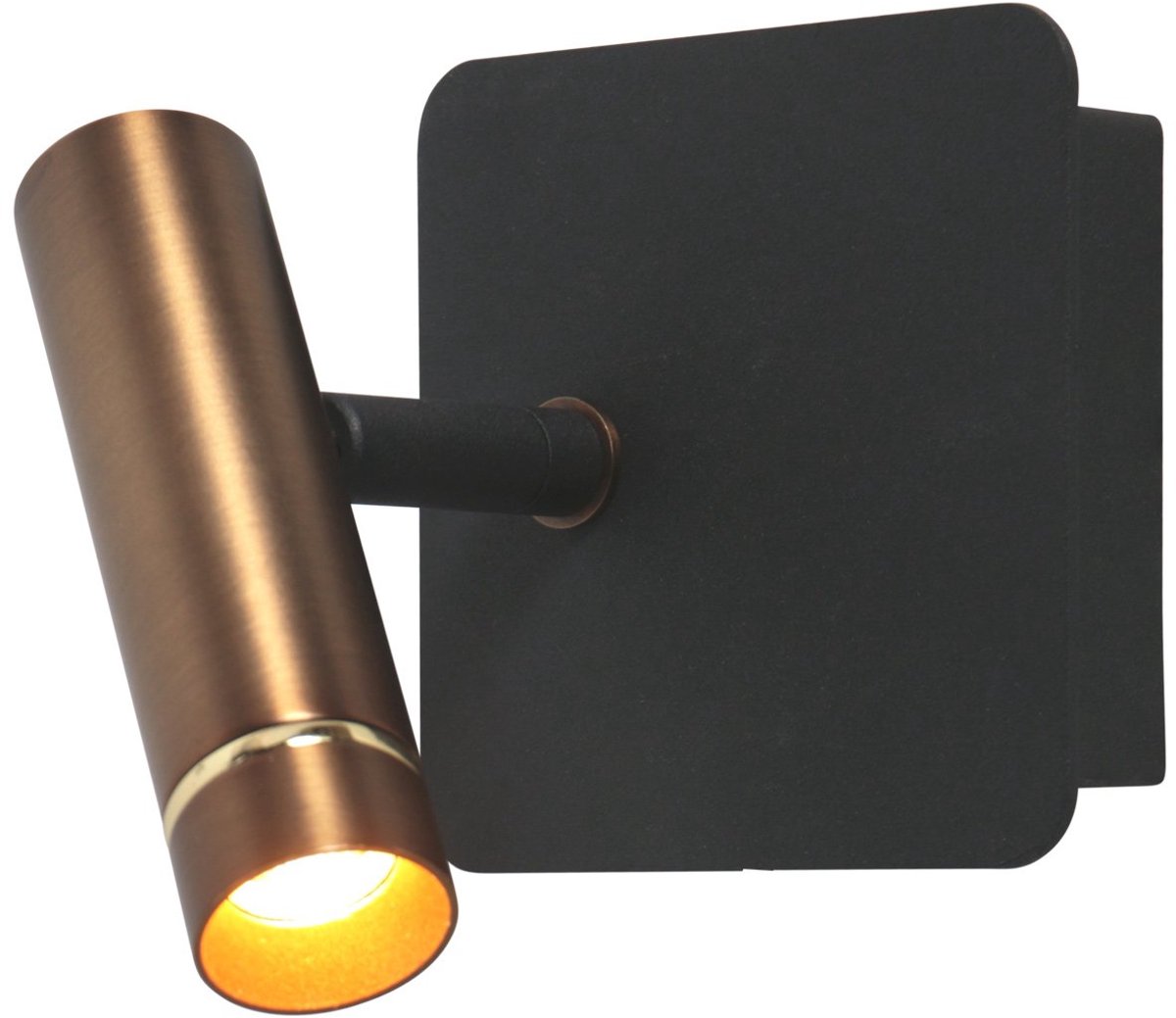 Wandlamp Lumo 4850BR - bronzen wandspot van Mexlite met verstelbaar lichtpunt, modern retro design, gemaakt van metaal en elektronica, geschikt voor binnengebruik