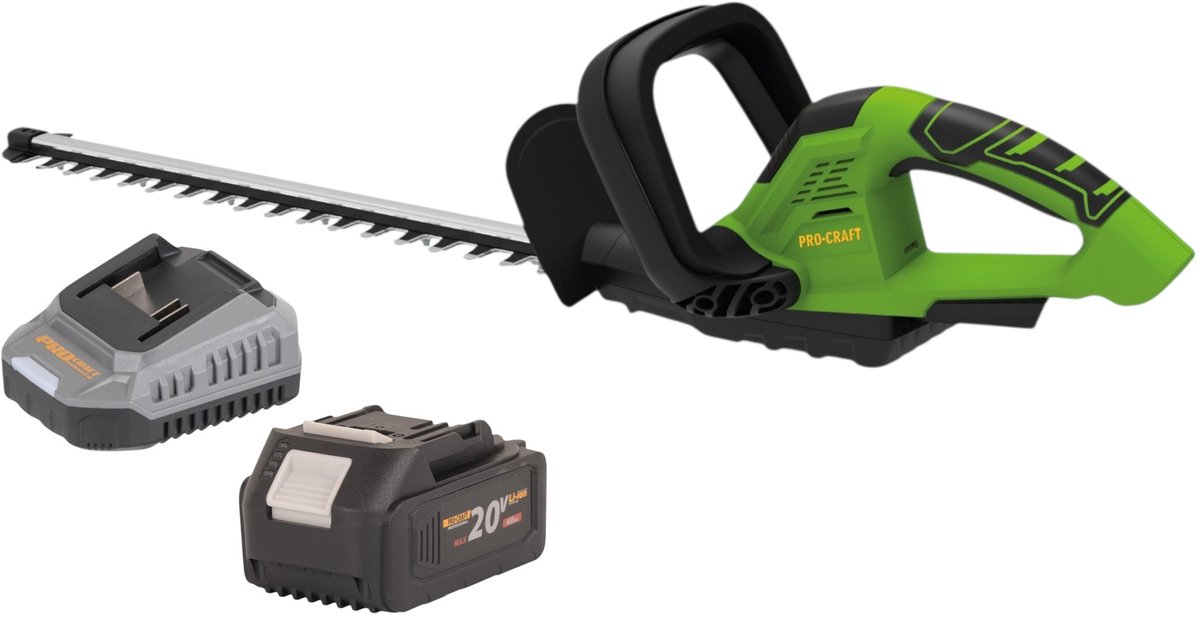 Procraft PZA24bb accu-heggenschaar 20 V 510 mm borstelloos + 1x accu 4,0 Ah + oplader