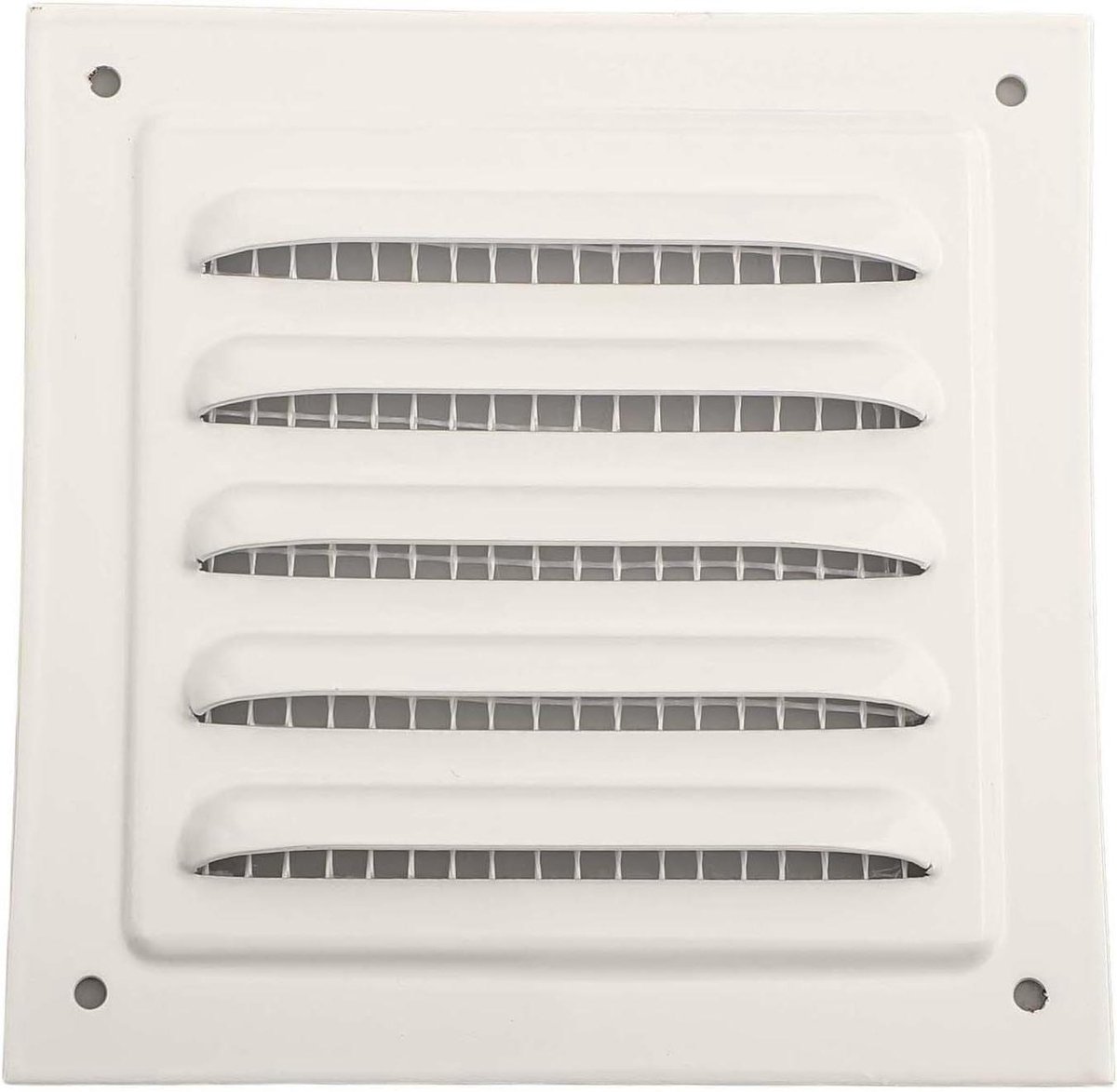 Ventilatierooster Vierkant - Afdekking Kanaal - Luchtcirculatie Verbeteren - Geïntegreerd Net - 100 x 100 mm - Wit
