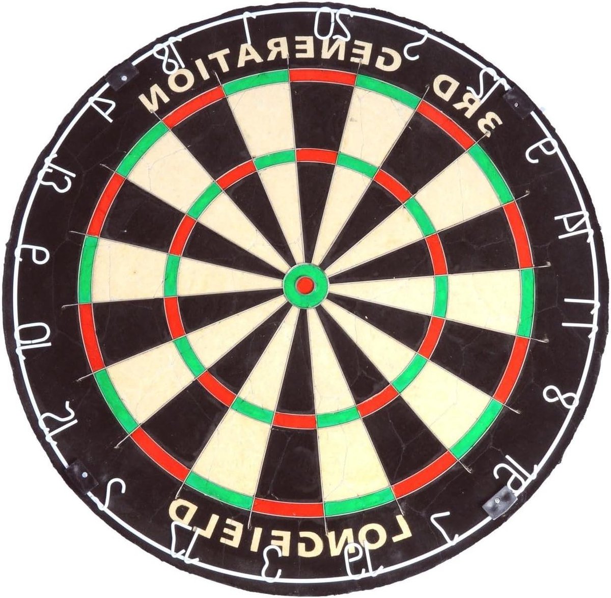 Dartbord Longfield - Professioneel Dartbord - Darten voor Competitie - Klemvrij Systeem - 46x46x5 cm - Zwart