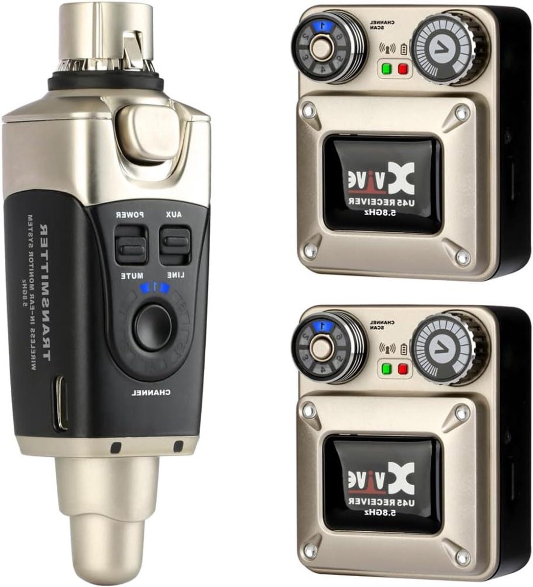 Draadloos In Ear Systeem - Monitor Systeem - Muziek Optreden - 5.8 GHZ Frequentie - Met Twee Ontvangers - Zwart