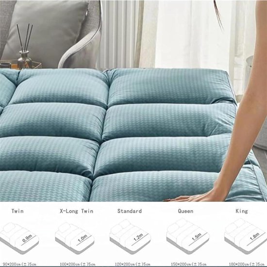 Futon Matras - Japanse Tatami Mat - Logeren en Slapen - Draagbaar en Opvouwbaar - 150 x 200 cm - A — afbeelding 4