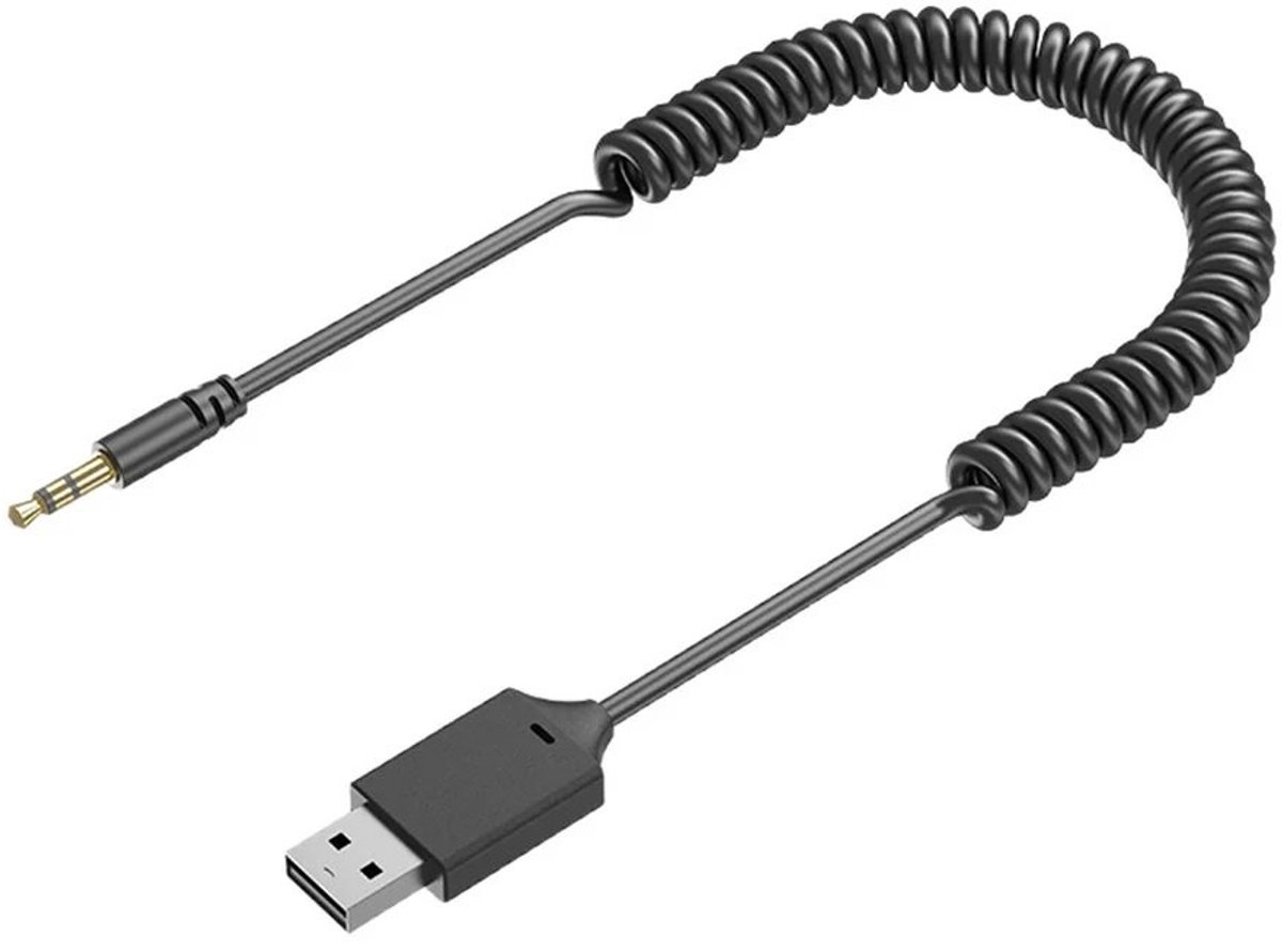 DrPhone CarLink Bluetooth 5.4 AUX Ontvanger – USB naar 3.5mm Jack Audio Adapter voor Auto en Speaker