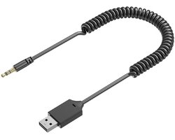 DrPhone CarLink Bluetooth 5.4 AUX Ontvanger – USB naar 3.5mm Jack Audio Adapter voor Auto en Speaker