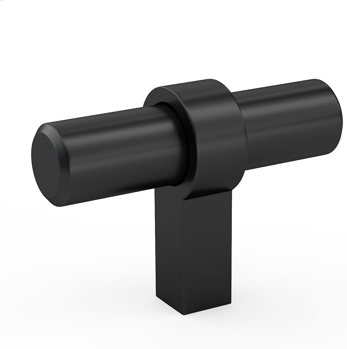 Meubelknoppen Set - RVS Kastknoppen Zwart - 10 Stuks - T-Stang Greep 50mm - Keuken En Kledingkast Deuren - Matzwart Design