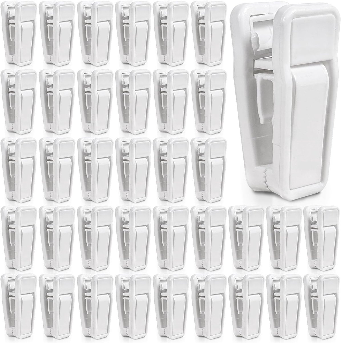 Set van 40 Witte Plastic Kledingknijpers voor Baby Hangers, Duurzaam en Lichtgewicht