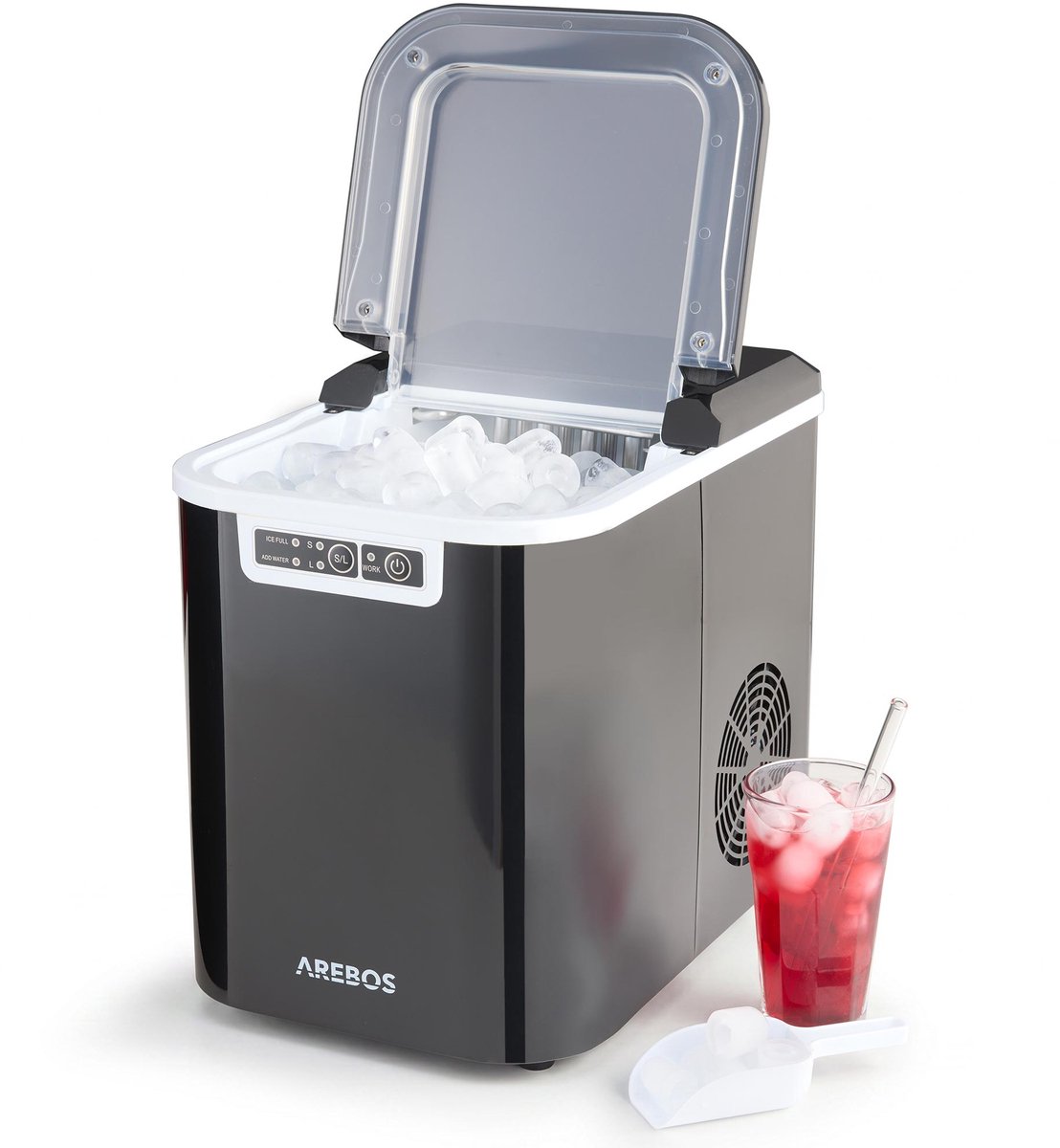 Bol.com AREBOS Ijsblokjesmachine - Ijsmachine - 2,2 L - 12kg in 24h - Zwart aanbieding