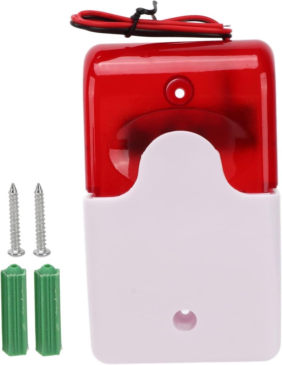 Geluidslichtalarm - Waarschuwingsapparaat - Beveiliging Thuis - Slagvast ABS Materiaal - 220 Volt - Rood
