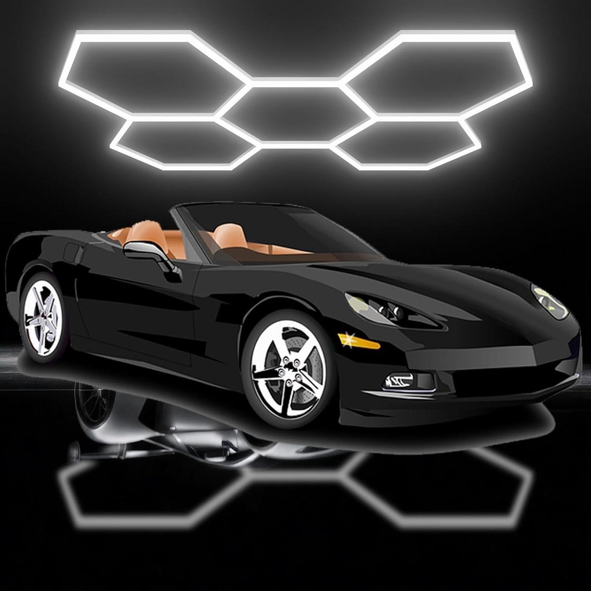 Hexagonale LED Verlichting - Garage Lampen - Werkplaats Verlichten - Energiebesparend Ontwerp - 6500K Wit Licht - Wit
