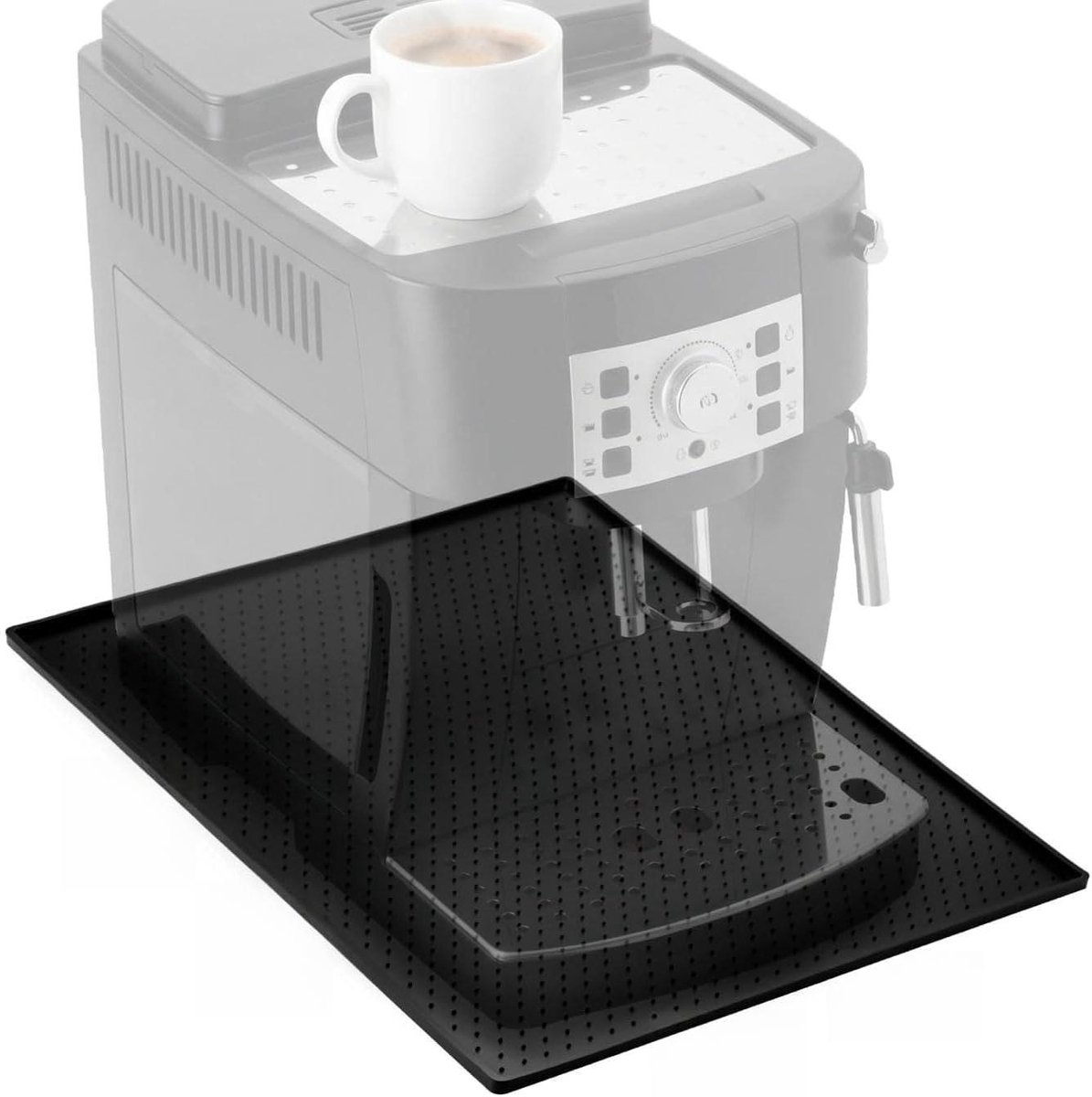 Siliconen Mat - Onderlegger - Koffie Apparaten - Antislip Grip - 48x30cm - Zwart