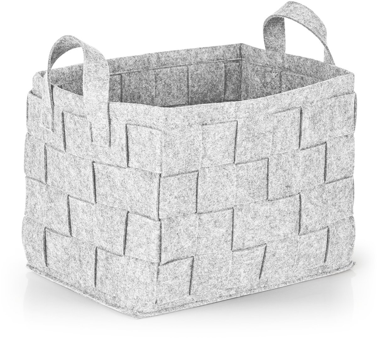 Opbergmand van vilt met handvat 35x25x25 cm | Ideaal voor het opbergen van haardhout en tijdschriften | Duurzaam en veelzijdig | Opvouwbare opbergmand [Lichtgrijs]