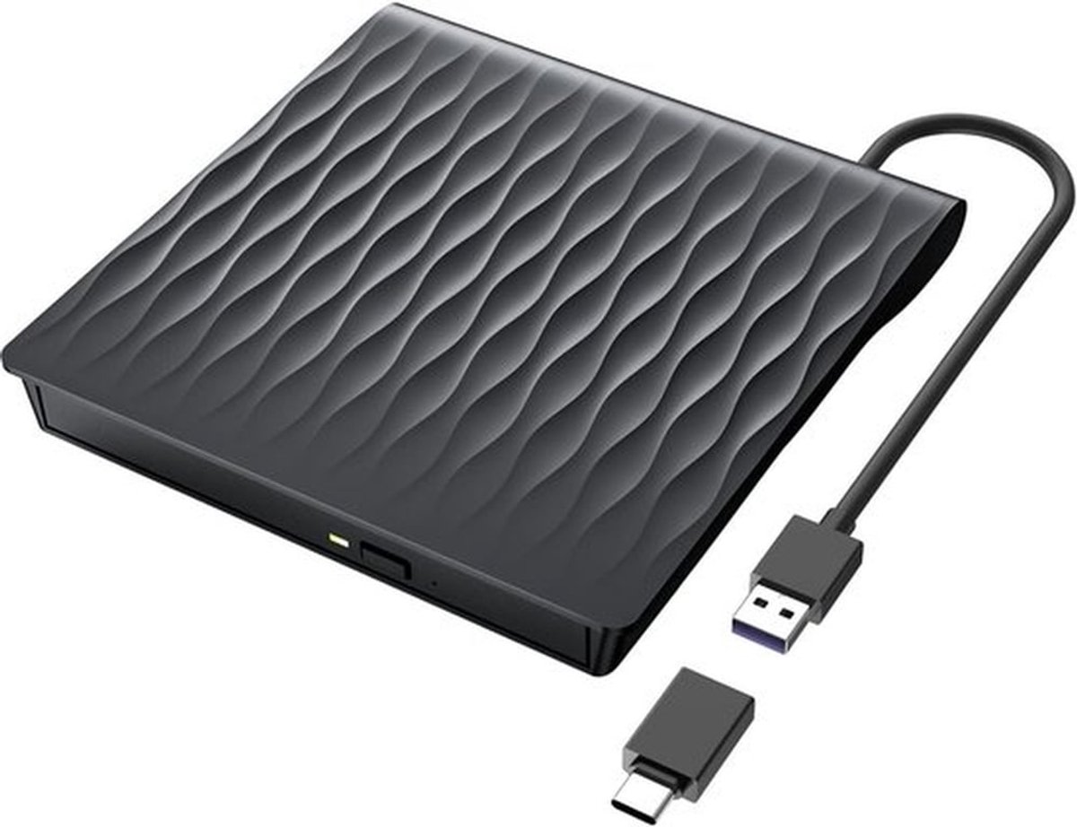 Externe DVD/CD-drive met USB 3.0 en Type-C - Compatibel met Laptop en Desktop voor Windows en Mac