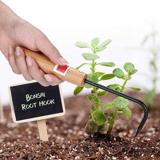 Bonsai Wortelhaak met Houten Handvat - Tuingereedschap voor Potplanten — afbeelding 5
