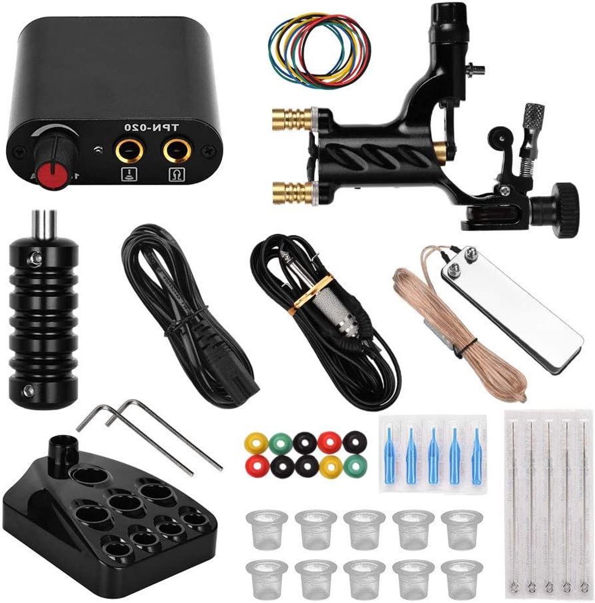Tattoo Machine Kit - Body Art Set Permanente Make-up - Tatoeëren Leren - Zinklegering Handvat