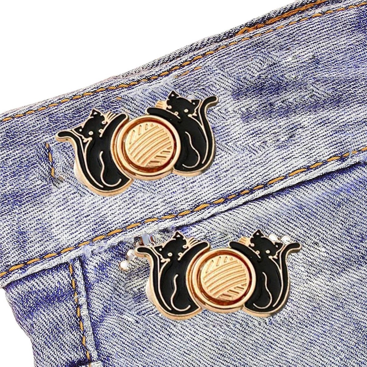 Broekclips Taille - Verstelbare Extender - Broek Pasvorm - Afneembare Knoop - 2 Paren - Metaal