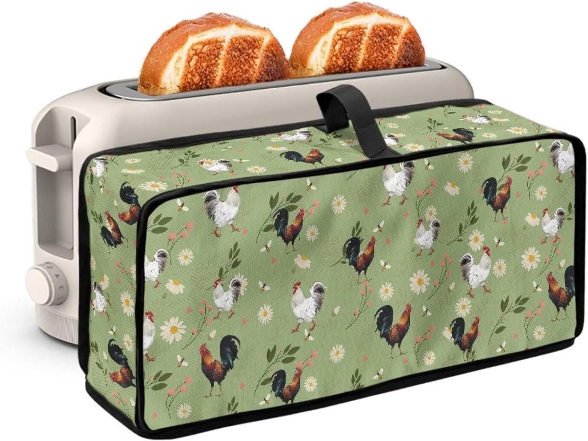 Toasterhoes - Broodroosterhoes Beschermhoes - Keuken Beschermen - Bloemen Haan Design - 40 x 17.5 cm - Groen