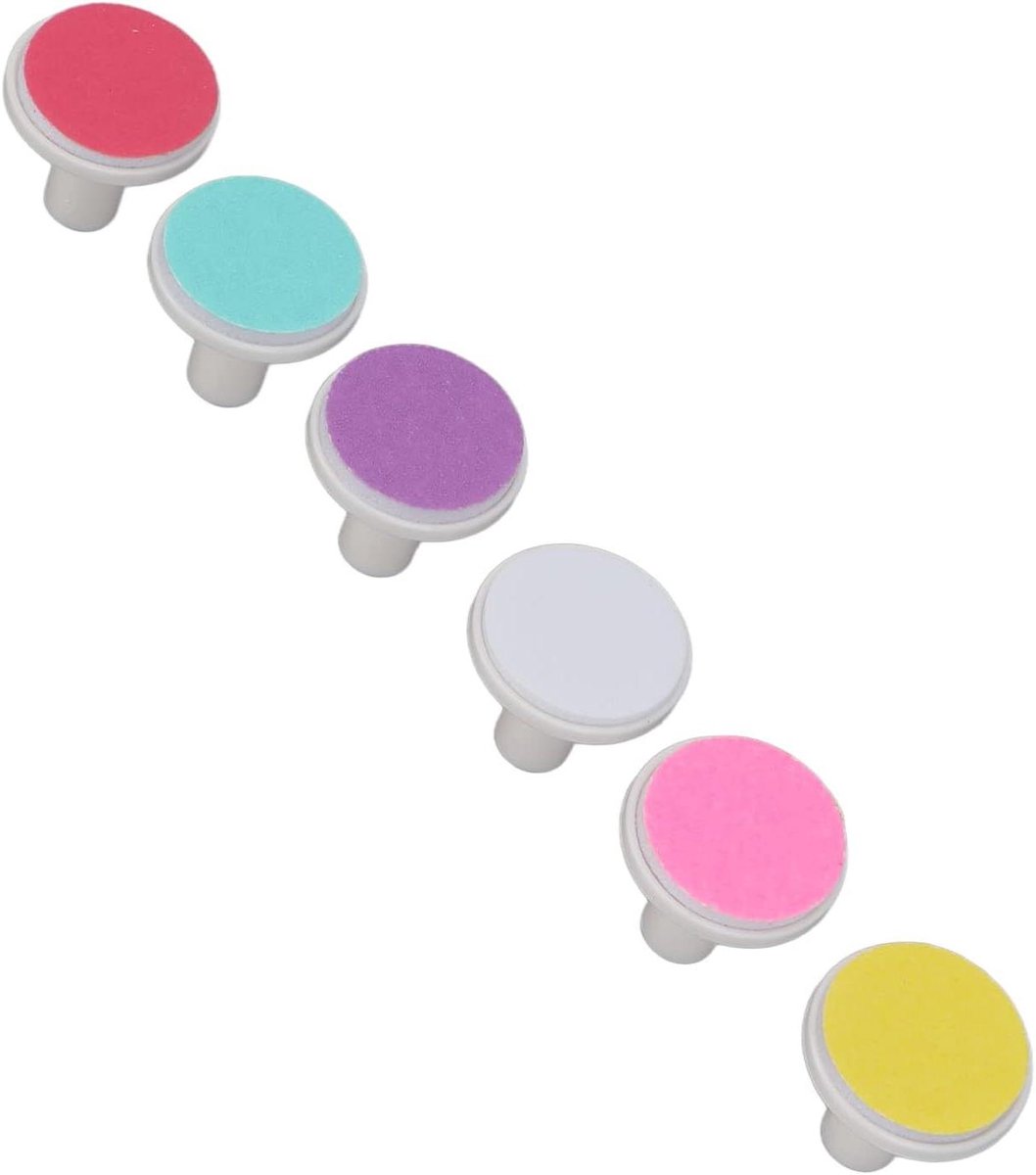 Baby Nageltrimmer Pads - Elektrische Vijl Opzetstukken - Baby Nagels Verzorgen - 6 Verschillende Kleuren - 6 Stuks - Multicolor