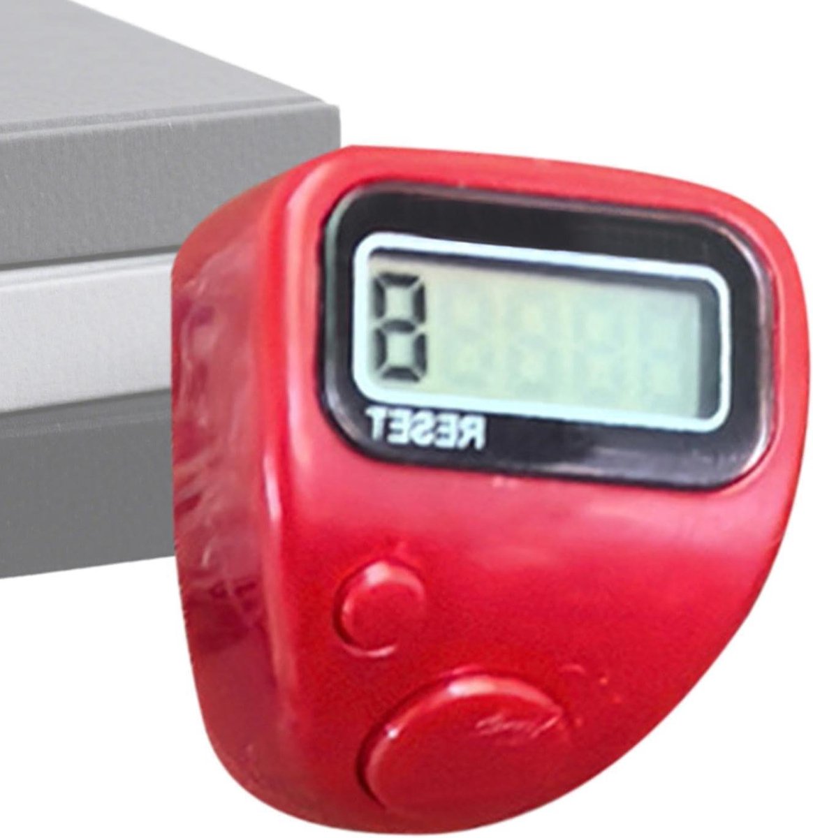 Vingerteller - Digitale Ring Teller - Goederen Tellen - Stille Werking - 99999 Tellingen - Rood