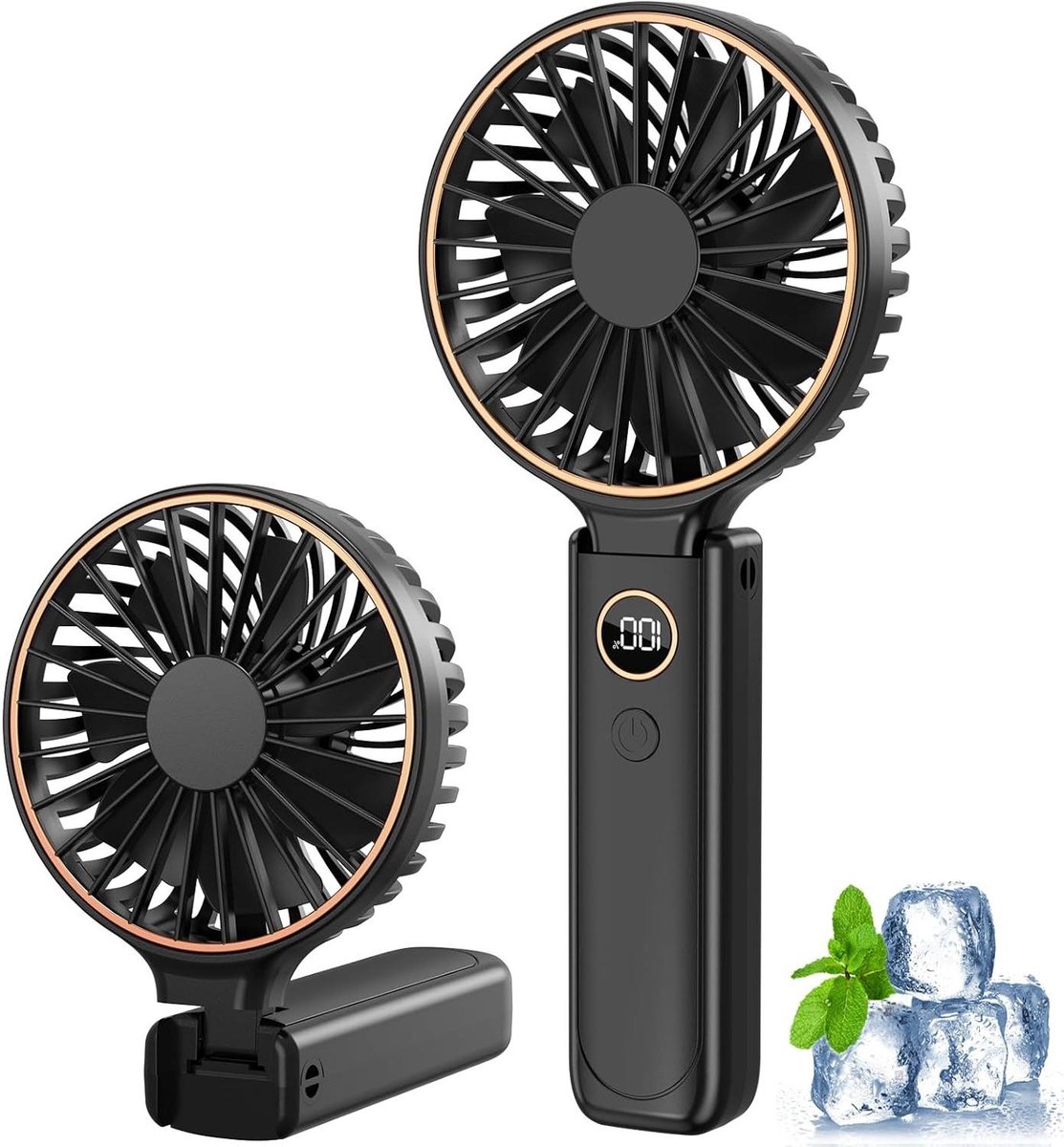 Handventilator - Draagbare ventilator - Persoonlijke verkoeling - 6 Snelheden - 170g - Zwart