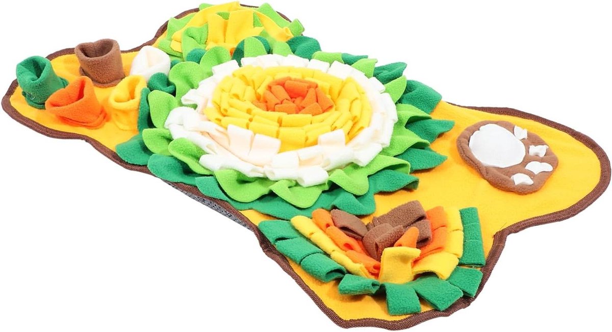 Snuffelmat Hond - Voer deken - Geur training - Versterkt reukvermogen - 63 x 43 cm - Multicolor
