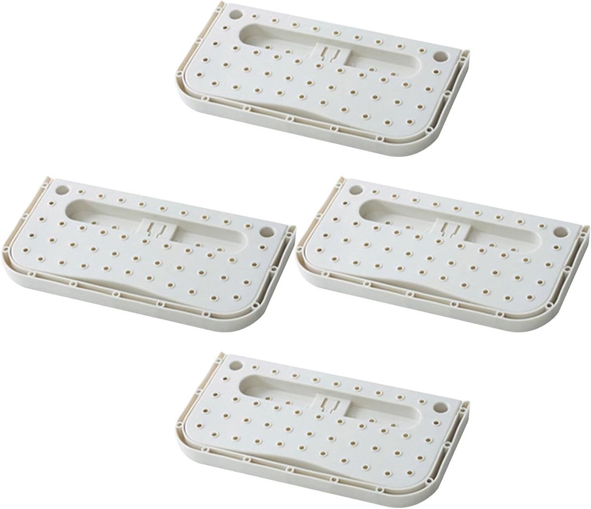 Schoenenrek Set - Opbergrek - Ruimte Besparen - Inklapbaar Wandmodel - 4 Stuks - Wit