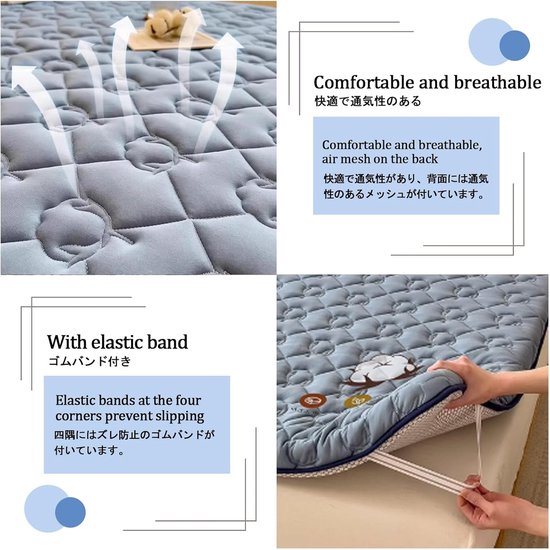 Opvouwbare Matras - Vloer Tatami - Gast en Camper - Comfortabel Gevuld - 800 Gram - Naturel — afbeelding 4