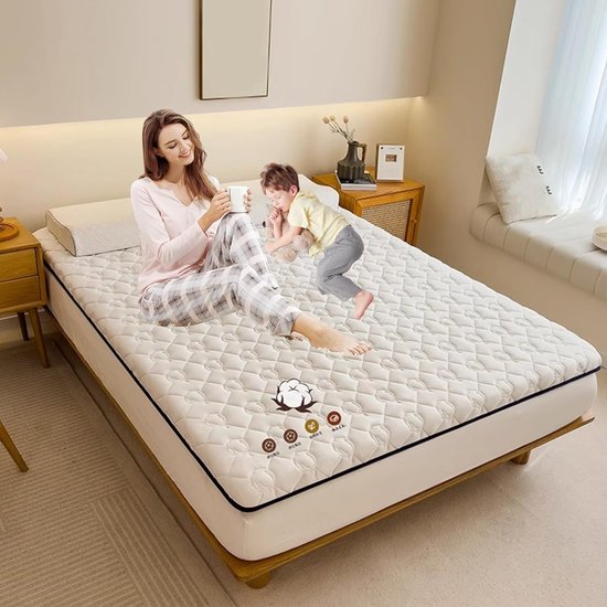 Opvouwbare Matras - Vloer Tatami - Gast en Camper - Comfortabel Gevuld - 800 Gram - Naturel — afbeelding 3