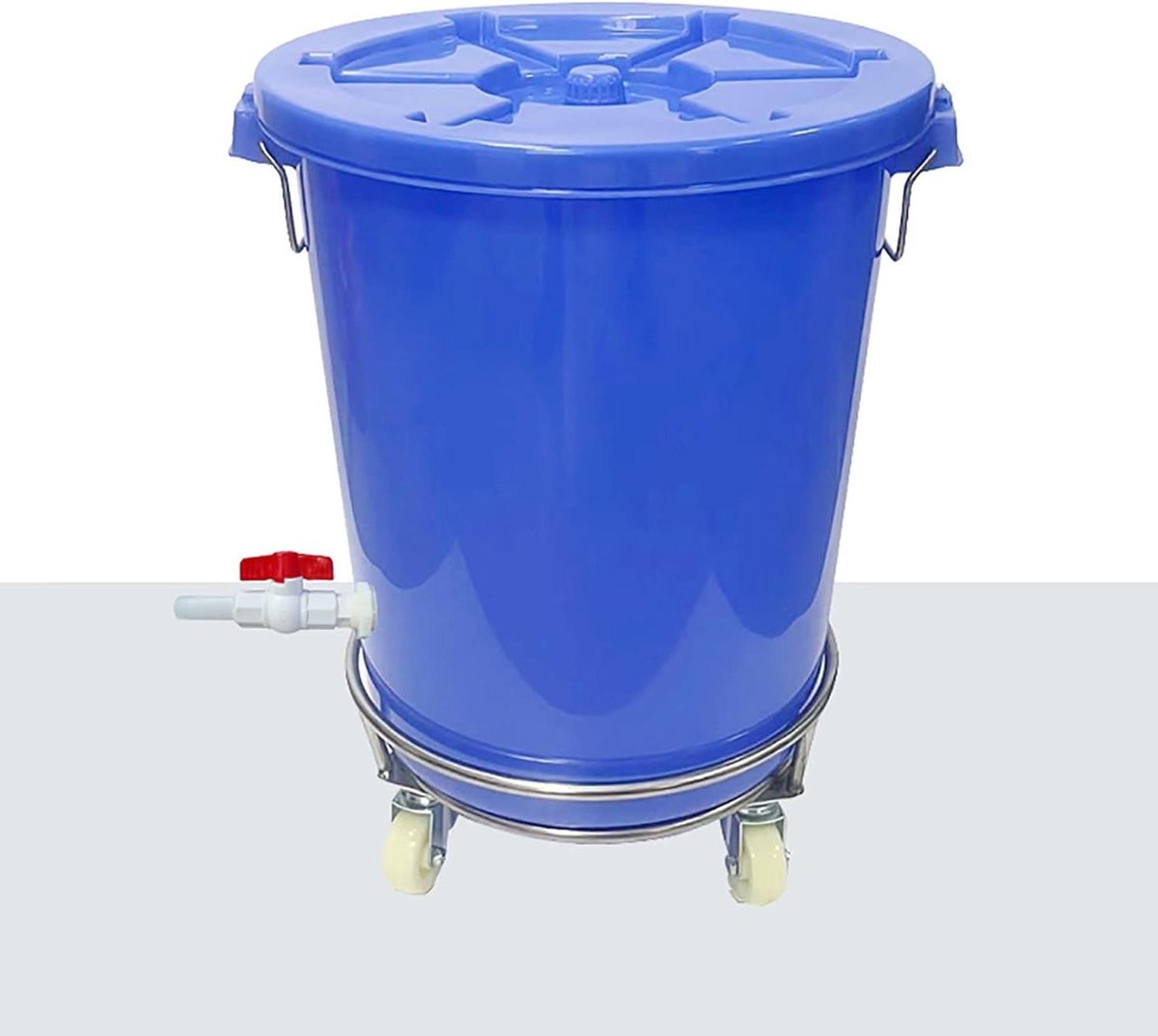 Regenton met Wielen - Water Opslag Vat - Water Verzamelen - Inclusief Kraan en Pijp - Tot 120 Liter - Blauw