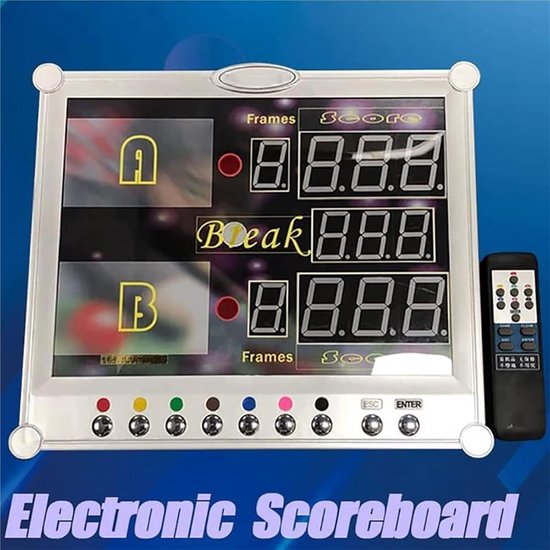 Digitaal Scorebord - LED Scorekeeper - Biljart Spel - Draadloze Afstandsbediening - 30 cm Display - Wit — afbeelding 2