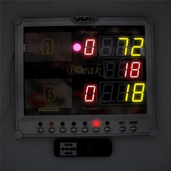 Digitaal Scorebord - LED Scorekeeper - Biljart Spel - Draadloze Afstandsbediening - 30 cm Display - Wit — afbeelding 3